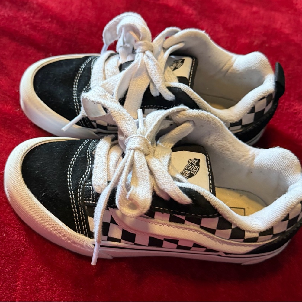 Vans Kids Black & White Checkerboard Low-Top Sneakers